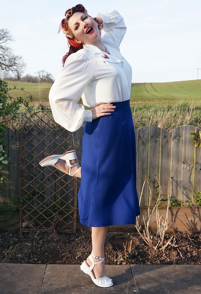 Royal blue hotsell and white skirt