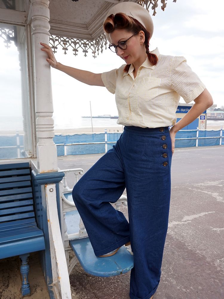 1940s Vintage Style Denim trousers – Heyday Vintage Style