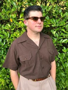 Safari Shirt Short Sleeve Brown